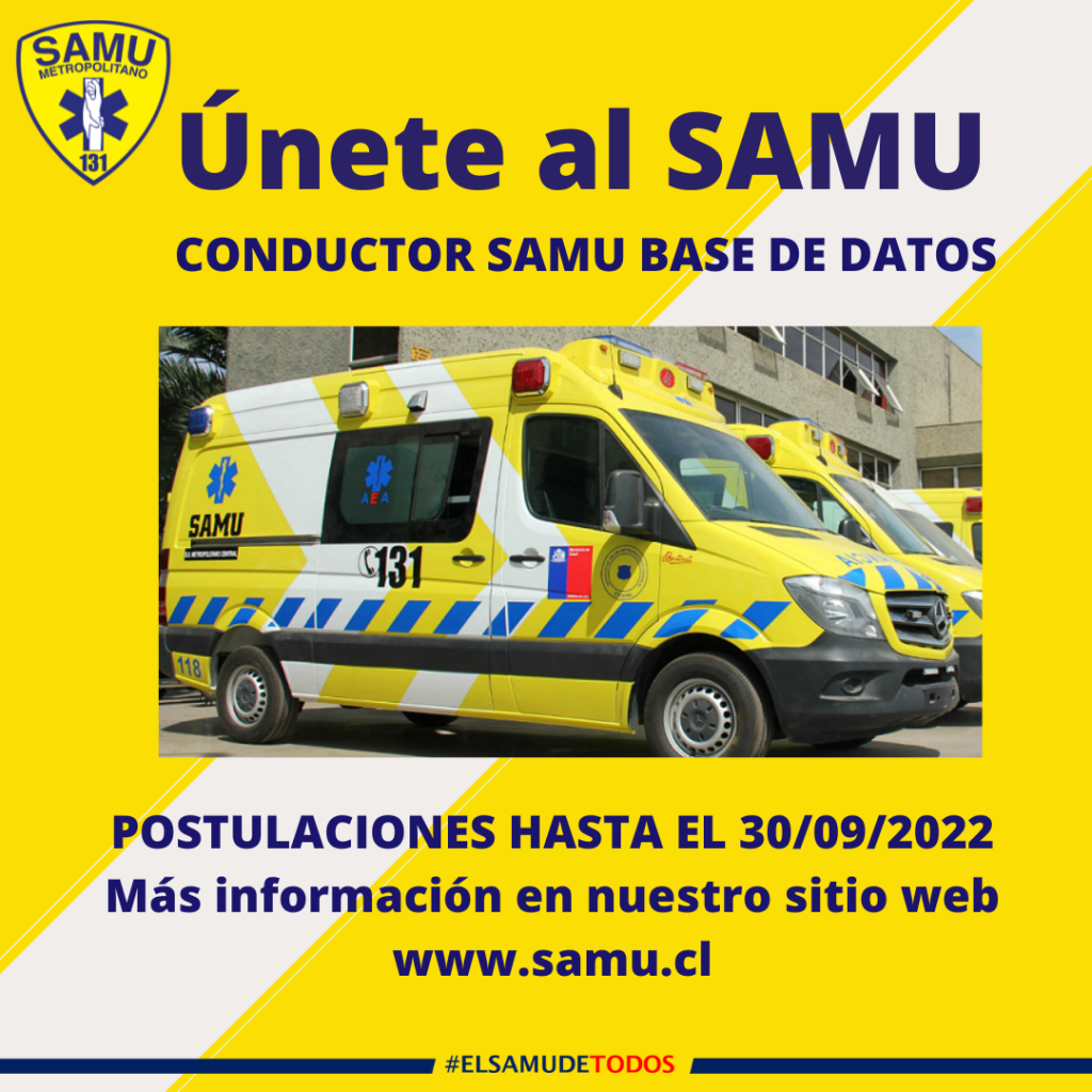 Informamos Proceso De Selecci N Conductor Samu Base De Datos Samu